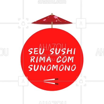posts, legendas e frases de cozinha japonesa para whatsapp, instagram e facebook: Um sushi é bom, mas fica melhor ainda acompanhado de um sunomono. ?? #ahazoutaste  #sushitime #japanesefood #sushilovers #sushilovers #comidajaponesa #japa #sushidelivery