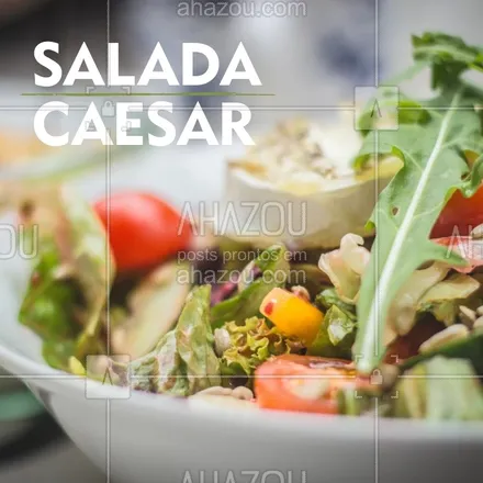 posts, legendas e frases de saudável & vegetariano para whatsapp, instagram e facebook: Quem não ama uma salada caesar? ? #salada #ahazou #comidasaudavel #saude #fitness