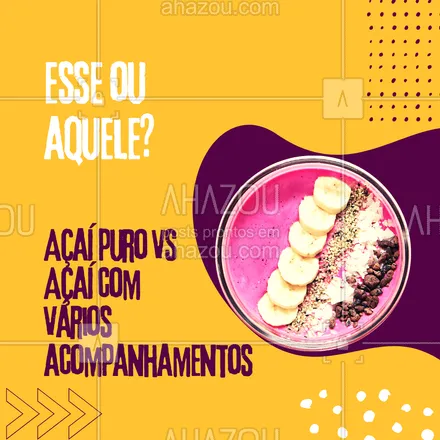 posts, legendas e frases de gelados & açaiteria para whatsapp, instagram e facebook: Quando o assunto é aquele açaí de qualidade, de que lado você está? 😋🤩
#ahazoutaste #açaíteria  #açaí  #gelados  #cupuaçú 