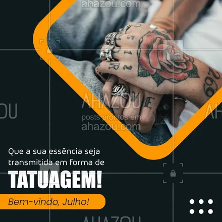 posts, legendas e frases de estúdios, tatuadores & body piercer para whatsapp, instagram e facebook: Suas tattoos são um reflexo de quem você é por dentro. 💀🔥 #AhazouInk #bodypiercing #estudiodetattoo #motivacional #tattoo #tatuagem