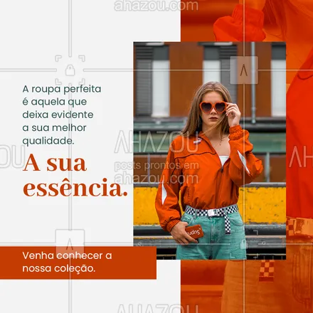 posts, legendas e frases de moda feminina para whatsapp, instagram e facebook: 🛍️ Quem nunca foi comprar roupas e acabou o dia achando que o seu corpo não é adequado?
Por acreditarmos que não há nada mais bonito do que uma mulher que encontra na moda a sua real essência e beleza, que temos peças que agradam todos os corpos e estilos. 😊
Conheça a nossa coleção e encontre a sua real essência aqui.
📍(Inserir endereço)
⏰ (Horário de funcionamento)
📲 (Whatsapp/Contato)
#AhazouFashion #Moda #ModaFeminina #Mulher #Fashionista