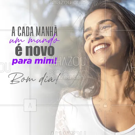 posts, legendas e frases de assuntos gerais de beleza & estética, influenciador de moda & beleza para whatsapp, instagram e facebook: A cada manhã tenho a chance de ser feliz, de ser eu de verdade e principalmente de tentar novamente! #beauty #beleza #estetica #AhazouBeauty #AhazouInfluencer