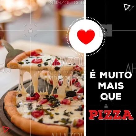 posts, legendas e frases de pizzaria para whatsapp, instagram e facebook: Aqui nós temos muito mais que uma simples pizza, nós temos a verdadeira pizza! venha saborear a melhor da região ? #Pizzaria #Pizza #Ahazou 