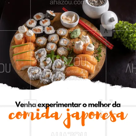 posts, legendas e frases de cozinha japonesa para whatsapp, instagram e facebook: O melhor sushi você encontra aqui.
Venha experimentar.
#ahazoutaste #japa  #sushidelivery  #sushitime  #japanesefood  #comidajaponesa 