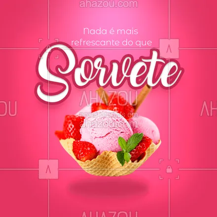 posts, legendas e frases de gelados & açaiteria para whatsapp, instagram e facebook: Nada melhor para se refrescar do que um sorvete!
#ahazou #sorvete #sorveteria #morango
