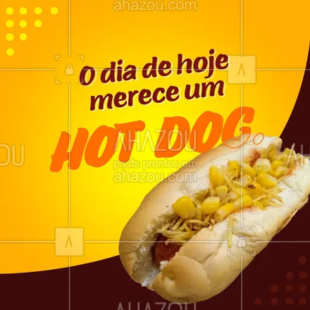 posts, legendas e frases de hot dog  para whatsapp, instagram e facebook: Todo dia é um bom dia para comer nosso delicioso hot dog.
Tudo feito com muito carinho e com produtos de qualidade.
Peça já o seu.
#ahazoutaste #hotdog  #cachorroquente  #hotdoglovers  #hotdoggourmet  #food 