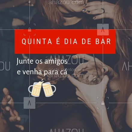 posts, legendas e frases de bares para whatsapp, instagram e facebook: Hoje tem! VEM PRO BAR! #bar #boteco #ahazou #quinta #cerveja