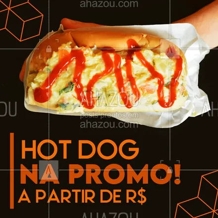 posts, legendas e frases de hot dog  para whatsapp, instagram e facebook: Estamos com um desconto de até ___% off nos nossos hot dogs, venha aproveitar! #ahazoutaste #cachorroquente  #food  #hotdog  #hotdoggourmet  #hotdoglovers 
