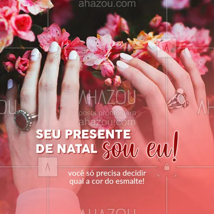 posts, legendas e frases de manicure & pedicure para whatsapp, instagram e facebook: Promoção de Natal! Aquele precinho especial pra você arrasar na ceia! Agende seu horário!
#unhas #ahazou #natal