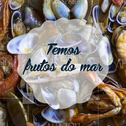 posts, legendas e frases de comidas variadas para whatsapp, instagram e facebook: Oferecemos o melhor de frutos do mar para você. #frutosdomar #ahazou #ahazoutaste #gastronomia #alimentacao