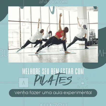 posts, legendas e frases de pilates para whatsapp, instagram e facebook: Estamos esperando por você! Agende já sua aula. #AhazouSaude #fitness  #pilates  #pilatesbody  #pilateslovers  #workout #aulaexperimental