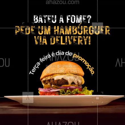 posts, legendas e frases de hamburguer para whatsapp, instagram e facebook: É meados de terça-feira e você sentiu aquela vontade de comer um hambúrguer. Nós podemos te ajudar! Terça-feira é dia de promoções em nossos burgueres, então olhe nosso cardápio e peça o que tem mais a sua cara.
#ahazoutaste #artesanal  #burger  #burgerlovers  #hamburgueria  #hamburgueriaartesanal 