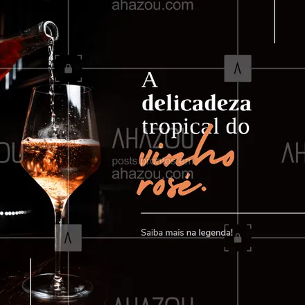 posts, legendas e frases de bares para whatsapp, instagram e facebook: O vinho rosado ou rosé tem uma aparência mais leve, cor-de-rosa porém quase transparante. Além de ser uma bebida altamente prestigiada em várias regiões do mundo, o vinho rosé harmoniza muito bem com o clima tropical e o gosto brasileiro, além de ter um ótimo custo-benefício.🌴🥂 Se você busca um bom vinho rosé, vem dar uma olhada nas nossas opções! ✨ #ahazoutaste #vinho #tiposdevinho #vinicolas #adega #adegas #vinhos #pub  #lounge  #drinks  #bar #curiosidadessobreovinho #vinhocuriosidades #vinhorose #vinhorosé