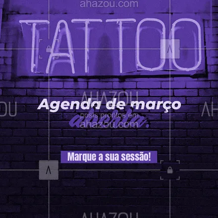 posts, legendas e frases de estúdios, tatuadores & body piercer para whatsapp, instagram e facebook: Estava esperando por essa noticia? Então já vem garantir o seu horário em março 😉 #AhazouInk #março #agenda #sessão #tatugem #tatuador  #estudiodetattoo 