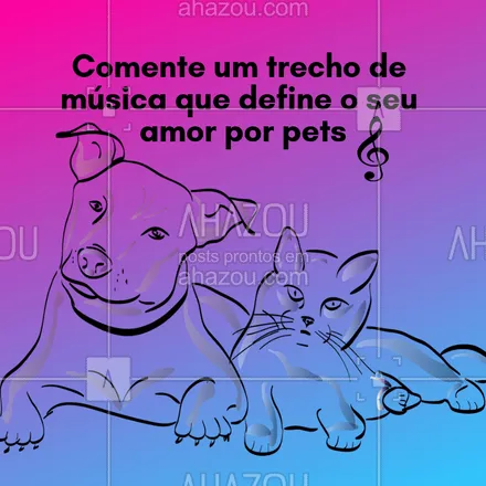 posts, legendas e frases de assuntos variados de Pets para whatsapp, instagram e facebook: E aí? Qual é a música? ?? Conta pra gente! 
#qualeamusica #ahazoupet #enquete #musica #petlovers