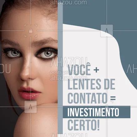 posts, legendas e frases de óticas  para whatsapp, instagram e facebook: Sua visão e seu estilo são prioridade, aproveite para investir em lentes de contato. 👀 #AhazouÓticas #lentesdecontato #otica #oticas #lentes #dicasdelentesdecontato #usarlentesdecontato