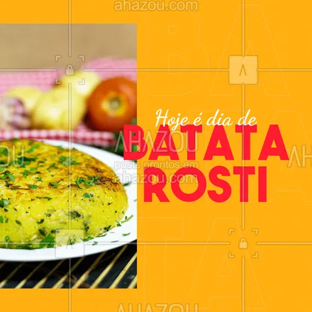 posts, legendas e frases de comidas variadas para whatsapp, instagram e facebook: Fome de batata rosti? Peça já a sua! #batata #batatarosti #ahazoutaste #eat #ilovefood 