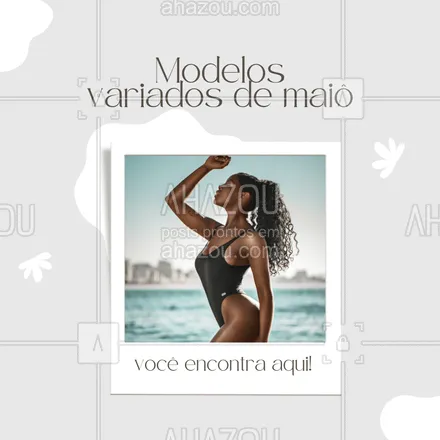 posts, legendas e frases de moda praia para whatsapp, instagram e facebook: Corre para garantir seu maiô. 🩱 #AhazouFashion #beach #fashion #moda #modapraia #summer #tendencia #verao