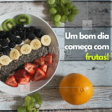 posts, legendas e frases de saudável & vegetariano para whatsapp, instagram e facebook: Que tal começar seu dia se deliciando com nossas frutas fresquinhas? Você vai amar! #frutaria #ahazou #fruta #feira 