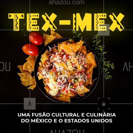 posts, legendas e frases de cozinha mexicana para whatsapp, instagram e facebook: Quando ocorreu a imigração mexicana para os Estados Unidos, surgiu o Tex-Mex, uma fusão culinária, que mistura a comida dos dois lugares.
A comida Tex-Mex tem como principais componentes tortillas, chili, quesadilla, nachos e molhos.
#ahazoutaste #comidamexicana  #cozinhamexicana  #nachos  #texmex  #vivamexico 