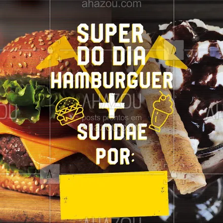 posts, legendas e frases de hamburguer para whatsapp, instagram e facebook: Vem aproveitar a nossa SUPER DO DIA❗ Mas corre, porque é só HOJE ??‍♀?‍♂

#superdodia #promoção #hamburguer #promoçãohamburguer #ahazoutaste #burgerlovers