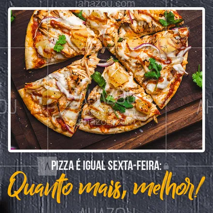 posts, legendas e frases de pizzaria para whatsapp, instagram e facebook: É uma delícia, e a gente não quer que acabe mais ??
#pizza #sextafeira #sextou #food #bandbeauty #ahazou