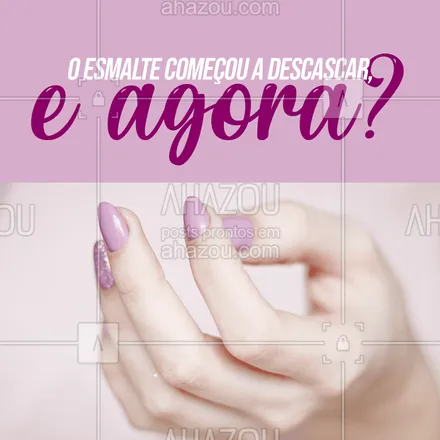 posts, legendas e frases de manicure & pedicure para whatsapp, instagram e facebook: Se você ver uma primeira lasquinha na unha, passe uma camada bem fina de finalizador. Além de dar uma renovada no brilho do esmalte, irá evitar que descasque mais rápido que o normal! Já separou o top coat para colocar na bolsa? ? #AhazouBeauty  #beleza #unhas #pedicure #nailsaloon #unhasdehoje #nailart #manicure #dicas #esmalte #dicas #cuidados #durabilidade