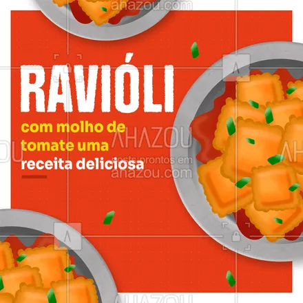 posts, legendas e frases de cozinha italiana para whatsapp, instagram e facebook: Ravióli já é bom e fica ainda melhor com molho de tomate,  é a sugestão perfeita para uma refeição rápida e deliciosa para toda a família! #ahazoutaste #restauranteitaliano  #pasta  #italianfood  #cozinhaitaliana  #comidaitaliana  #italy  #massas 