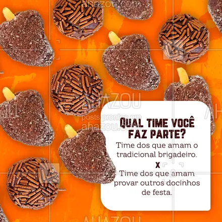 posts, legendas e frases de doces, salgados & festas, confeitaria para whatsapp, instagram e facebook: Olha, sou suspeita para falar, mas eu amo todos os docinhos de festa 🤣 e vocês? #ahazoutaste #enquete  #confeitaria #doces #docinhos 
