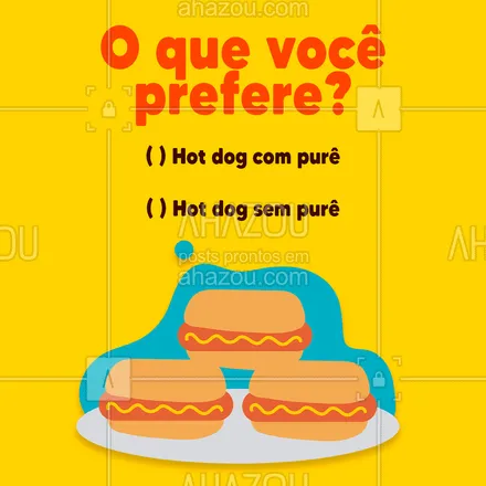 posts, legendas e frases de hot dog  para whatsapp, instagram e facebook: E então, o que você escolhe? Conta pra gente nos comentários!📢🌭 #enquete #hotdog #cachorroquente #ahazoutaste #hotdoglovers  #food 