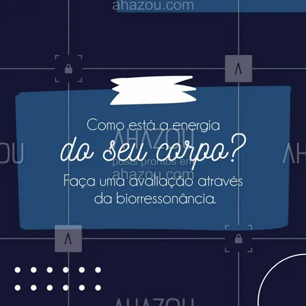 posts, legendas e frases de assuntos variados de Saúde e Bem-Estar para whatsapp, instagram e facebook: A bioressonância é uma espécie de digitalização das energias do seu organismo. Cada órgão, célula ou sistema orgânico, emite uma frequência que pode ser medida através do uso de ondas de luz. Permitindo assim, identificar os pontos em equilíbrio e aqueles que estão em desequilíbrio. Favorecendo assim, o tratamento para o pleno funcionamento do corpo. Quer saber como está a energia do seu corpo? Agende uma avaliação. #bioressonacia #medicinaoriental #AhazouSaude #saude #viverbem #cuidese