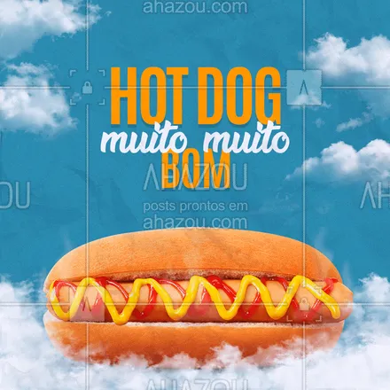 posts, legendas e frases de hot dog  para whatsapp, instagram e facebook: O nosso hot dog não é apenas bom, ele é MUITO, MUITO BOM. E cada mordida é uma prova disso. Pronto(a) para experimentar? #ahazoutaste #hotdog #cachorroquente 