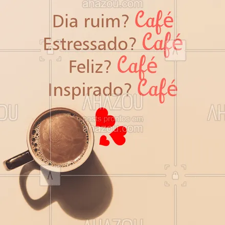 posts, legendas e frases de cafés para whatsapp, instagram e facebook: Resumindo: Eu amo café! ? Comenta aqui embaixo se você se identificou também! #cafe #ahazoutaste #engracado