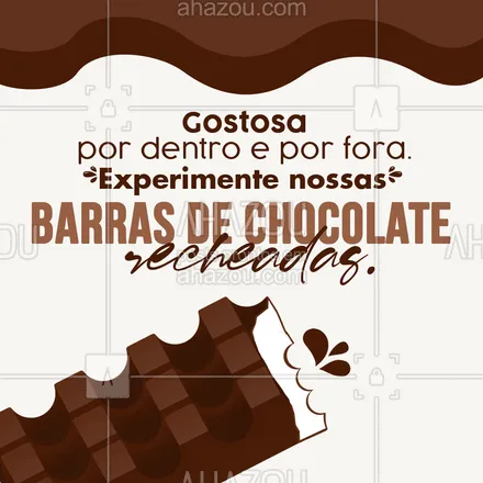 posts, legendas e frases de confeitaria para whatsapp, instagram e facebook: Se já era difícil resistir antes, imagina agora… Experimente nossas barras! #barradechocolate #chocolate #confeitaria #ahazoutaste #doces #confeitariaartesanal 