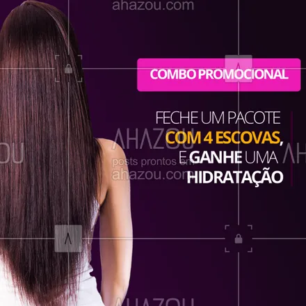 posts, legendas e frases de cabelo para whatsapp, instagram e facebook: Aproveite a promoção e compre já o seu pacote! #cabelo #escova #ahazou #hidratação #promocao