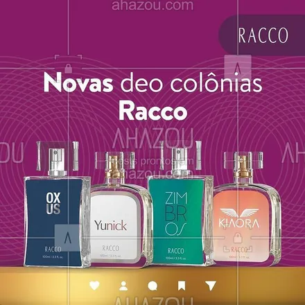 posts, legendas e frases de racco para whatsapp, instagram e facebook: 🧡 Racco apresenta as Deo Colônias Zimbros, Yunick, Kiaora e Oxus. #ahazouracco #ahazourevenda