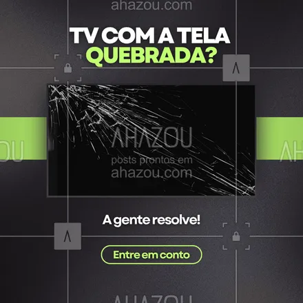 posts, legendas e frases de computadores, celulares & tablets para whatsapp, instagram e facebook: A tela trincou ou a imagem ficou preta?
Nossa assistência técnica está pronta para te ajudar!
Reparo rápido, peças com qualidade e garantia no serviço.
#televisaoquebrada #reparacaotv #tvcomdefeito #consertodetv #tvtelatrincada #assistenciatecnicaeletronica #tecnologiaemcasa