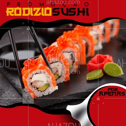 posts, legendas e frases de cozinha japonesa para whatsapp, instagram e facebook: Para os amantes da comida japonesa, se você ainda não experimentou o nosso rodizio, está perdendo melhor sushi da cidade! Venha conhecer! #comidajaponesa #ahazoufood #comida #sushi 