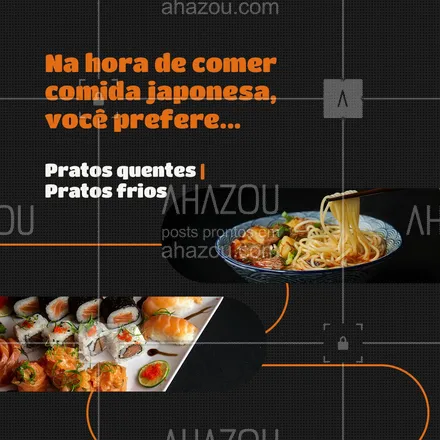 posts, legendas e frases de cozinha japonesa para whatsapp, instagram e facebook: Para você, tudo tem que ser quente e grelhado ou você ama comer um salmãozinho cru? Nós queremos saber! #ahazoutaste  #comidajaponesa  #japa  #japanesefood  #sushidelivery  #sushilovers  #sushitime 