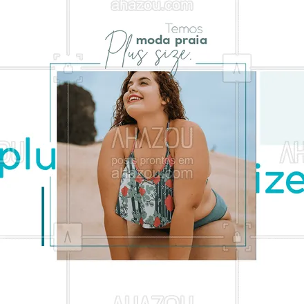 posts, legendas e frases de moda praia para whatsapp, instagram e facebook: Venham conferir todos os modelos de moda praia tamanho plus size. #AhazouFashion #modapraia #plussize #moda #praia #convite
