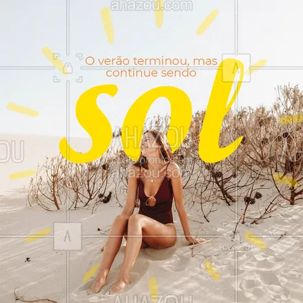 posts, legendas e frases de moda praia para whatsapp, instagram e facebook: Deixe que o brilho e o calor do sol façam parte de sua essência para sempre! ☀✨ #modapraia #biquini #maiô #AhazouFashion #praia  #summer  #moda  #fashion  #beach  #verao 