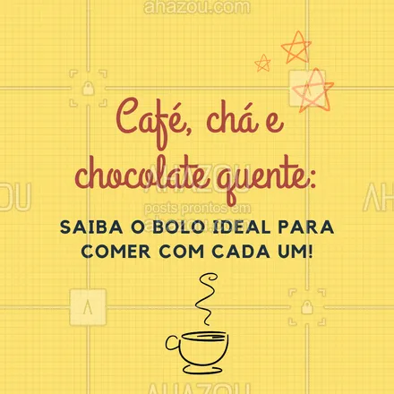 posts, legendas e frases de cafés para whatsapp, instagram e facebook: Tem combinação para todos os gostos! ??
#Bolos #Chá #Café #ChocolateQuente #ahazoutaste #Carroselahz  #coffeelife #barista