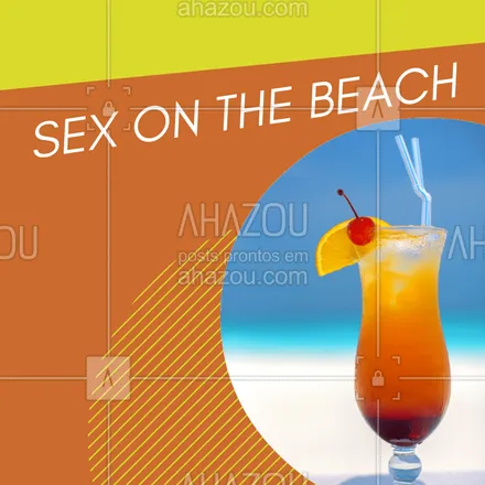 posts, legendas e frases de bares para whatsapp, instagram e facebook: Sex On The Beach é um coquetel feito com vodka, licor de pêssego, suco de laranja e grenadine. Sua origem é do Estados Unidos ?? Quem aí gosta? #bares #ahazoutaste #bebidas #drinks #sexonthebeach