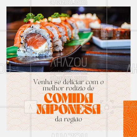 posts, legendas e frases de cozinha japonesa para whatsapp, instagram e facebook: Nossa comida japonesa é a melhor da região.
Venha conferir se deliciando com o nosso rodízio.
#ahazoutaste #comidajaponesa  #japa  #japanesefood  #sushidelivery  #sushilovers  #sushitime 