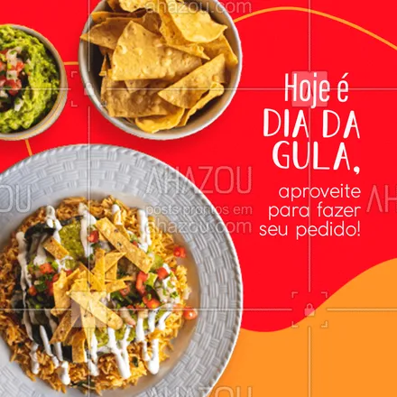 posts, legendas e frases de cozinha mexicana para whatsapp, instagram e facebook: Vai uma pratinho mexicano para alegrar o dia de hoje? Peça já! 🌮😋 #ahazoutaste #comidamexicana #cozinhamexicana #nachos #diadagula