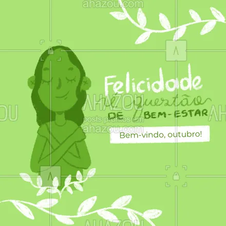 posts, legendas e frases de assuntos variados de Saúde e Bem-Estar para whatsapp, instagram e facebook: Poucas coisas podem nos fazer mais felizes do que saúde e bem-estar. Preze por isso!🤗💚 #outubro #bemestar #saude #AhazouSaude #cuidese  #qualidadedevida  #viverbem 