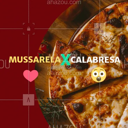 posts, legendas e frases de pizzaria para whatsapp, instagram e facebook: Esse duelo é difícil ? E aí, qual o seu favorito? ? #pizza #ahazou #pizzaria