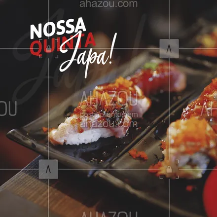 posts, legendas e frases de cozinha japonesa para whatsapp, instagram e facebook: Essa foto é judiação, né? Aproveite nossa promoção de quinta-feira e peça seu combinado preferido!
Já já começaremos os trabalhos do jantar.
#ahazoutaste #sushitime #japanesefood #comidajaponesa