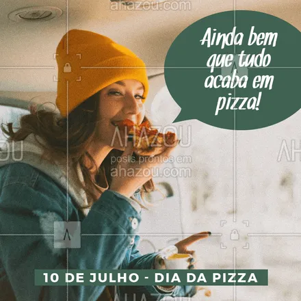 posts, legendas e frases de pizzaria para whatsapp, instagram e facebook: Hoje o dia é ESPECIAL! Dia daquela que a gente ama: a pizza ?❤️ #pizza #ahazoutaste #pizzaria #diadapizza