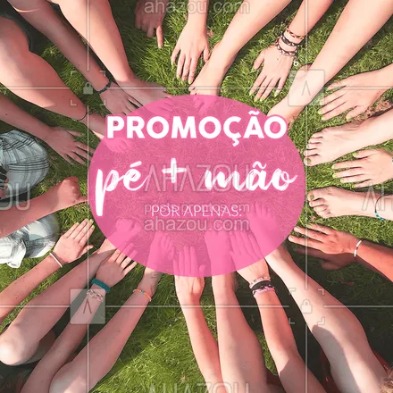 posts, legendas e frases de manicure & pedicure para whatsapp, instagram e facebook: Oba! Aproveite essa nossa promoção e marca logo seu horário!
#manicure #ahazou #pedicure #promoção